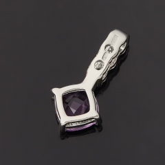 Кулон аметист Бразилия (серебро 925 пр. родир. бел.) огранка