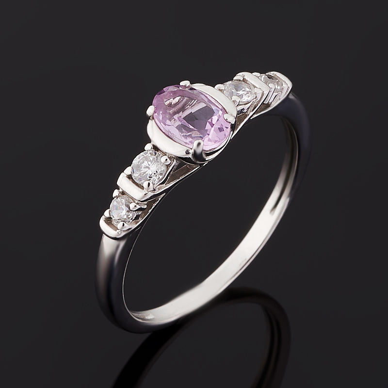 Кольцо аметист Бразилия (серебро 925 пр. родир. бел.) огранка размер 16,5