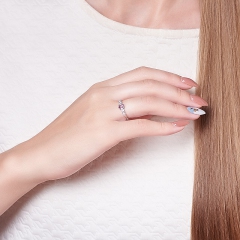 Кольцо аметист Бразилия (серебро 925 пр. родир. бел.) огранка размер 16,5