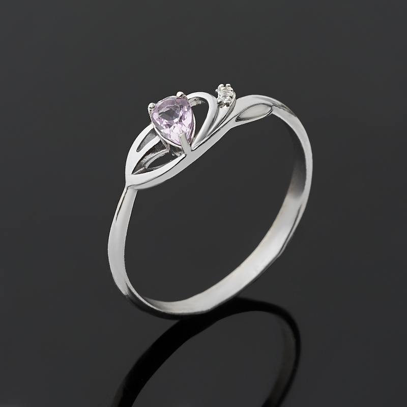 Кольцо аметист Бразилия (серебро 925 пр. родир. бел.) огранка размер 16,5