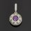 Кулон аметист Бразилия (серебро 925 пр. родир. бел.) круг огранка