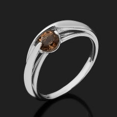 Кольцо раухтопаз Бразилия (серебро 925 пр. родир. бел.) огранка размер 17,5