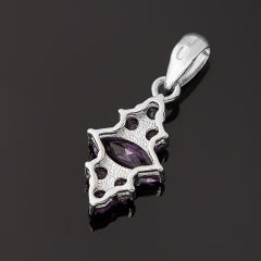 Кулон аметист Бразилия (серебро 925 пр. родир. бел.) огранка