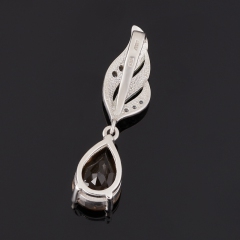 Кулон раухтопаз Бразилия (серебро 925 пр. родир. бел.) огранка