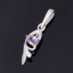 Кулон аметист Бразилия (серебро 925 пр. родир. бел.) огранка
