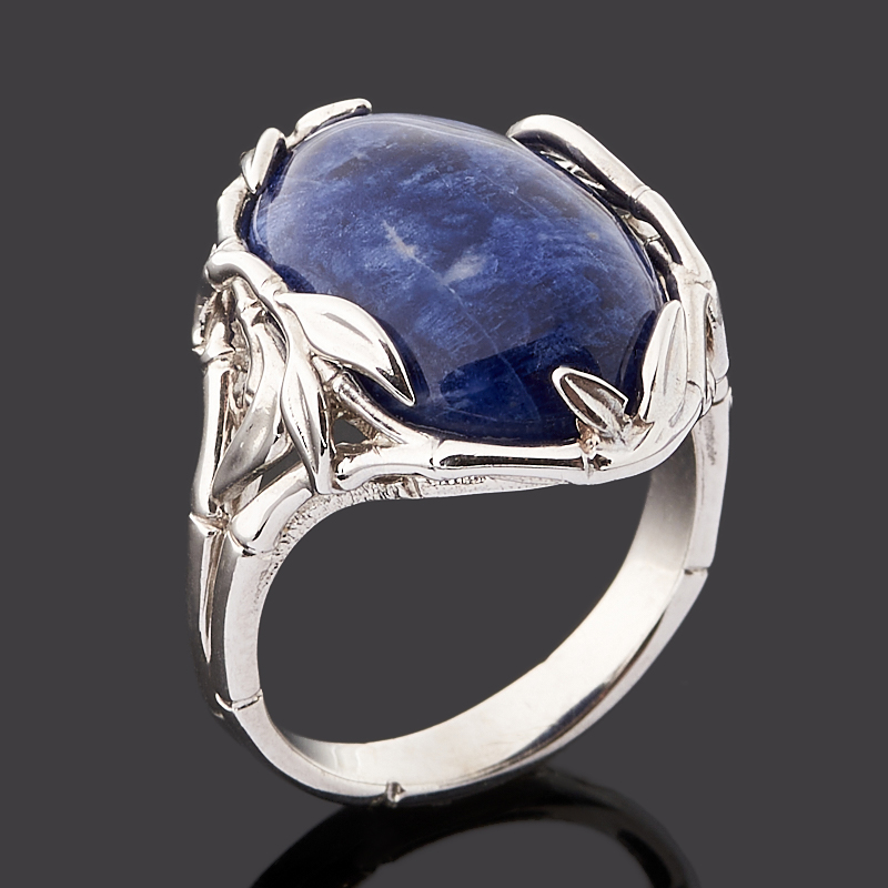 Кольцо содалит Бразилия (серебро 925 пр. родир. бел.) размер 18