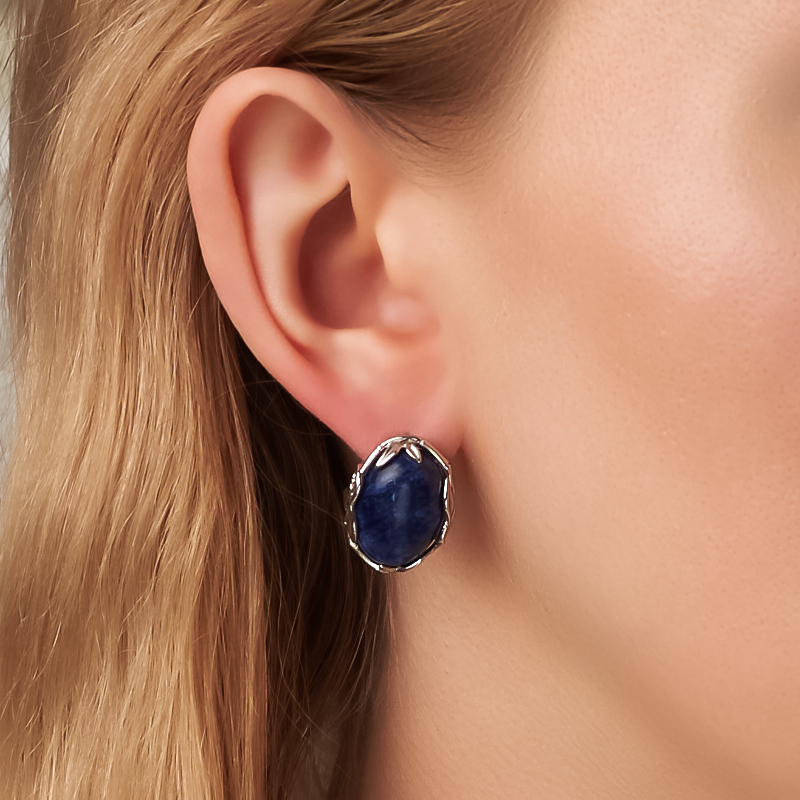 Серьги содалит Бразилия (серебро 925 пр. родир. бел.)