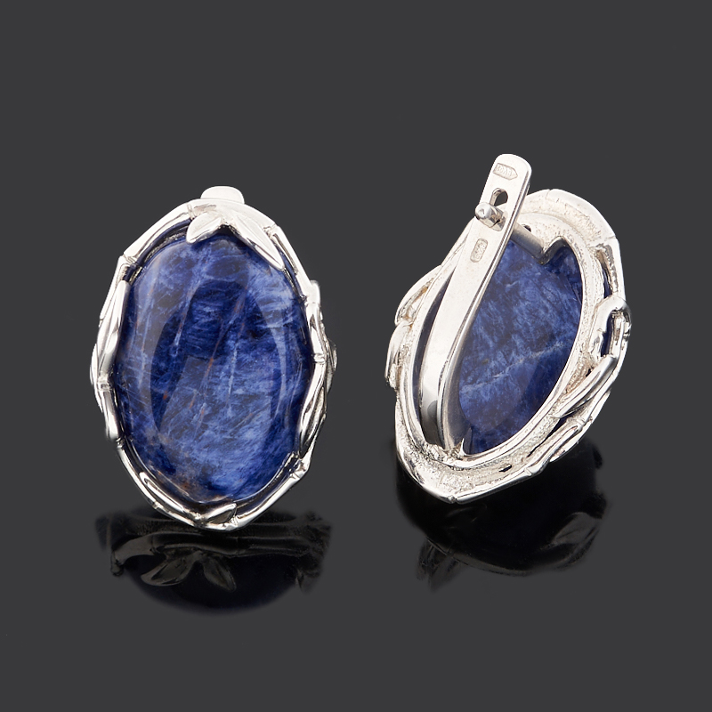 Серьги содалит Бразилия (серебро 925 пр. родир. бел.)