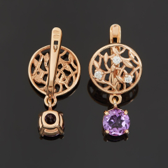 Серьги аметист Бразилия (серебро 925 пр. позолота) огранка