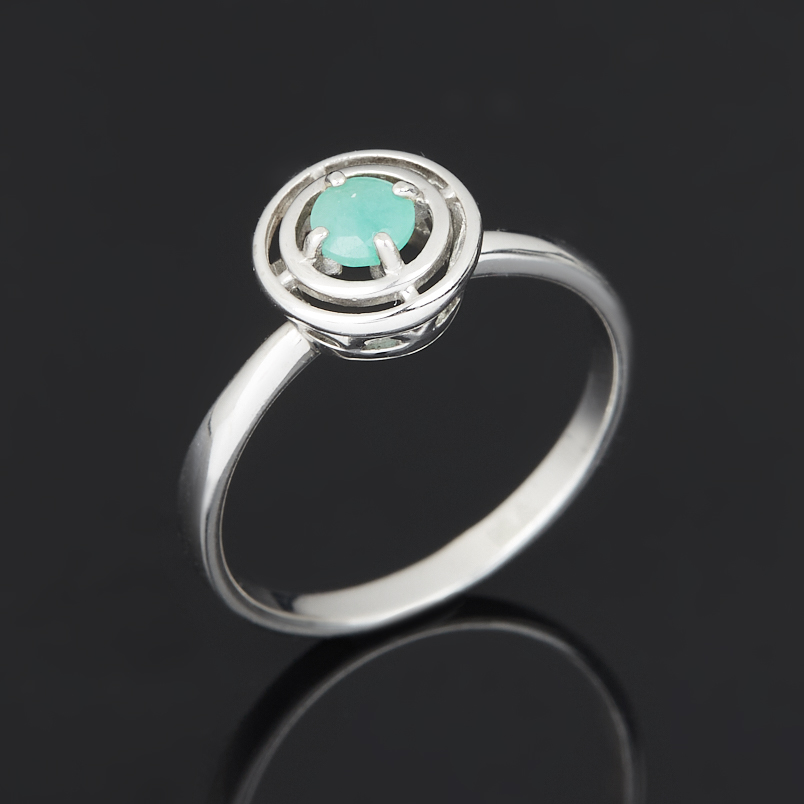 Кольцо изумруд Колумбия (серебро 925 пр. родир. бел.) огранка размер 17,5