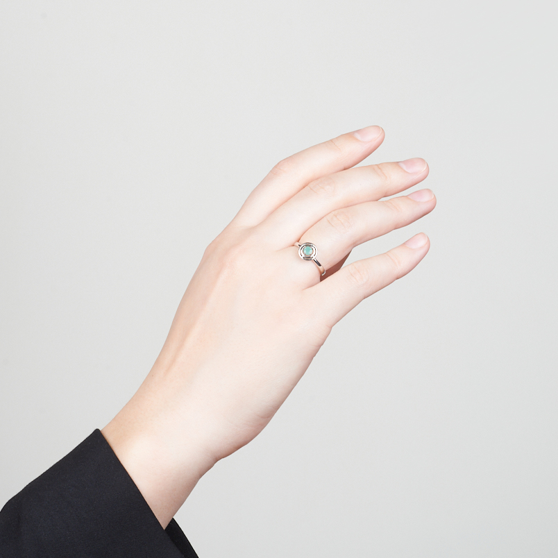 Кольцо изумруд Колумбия (серебро 925 пр. родир. бел.) огранка размер 17,5