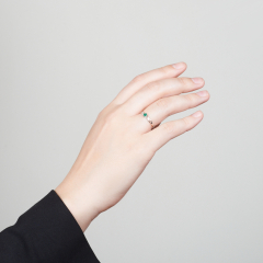 Кольцо изумруд Колумбия (серебро 925 пр. родир. бел.) огранка размер 18