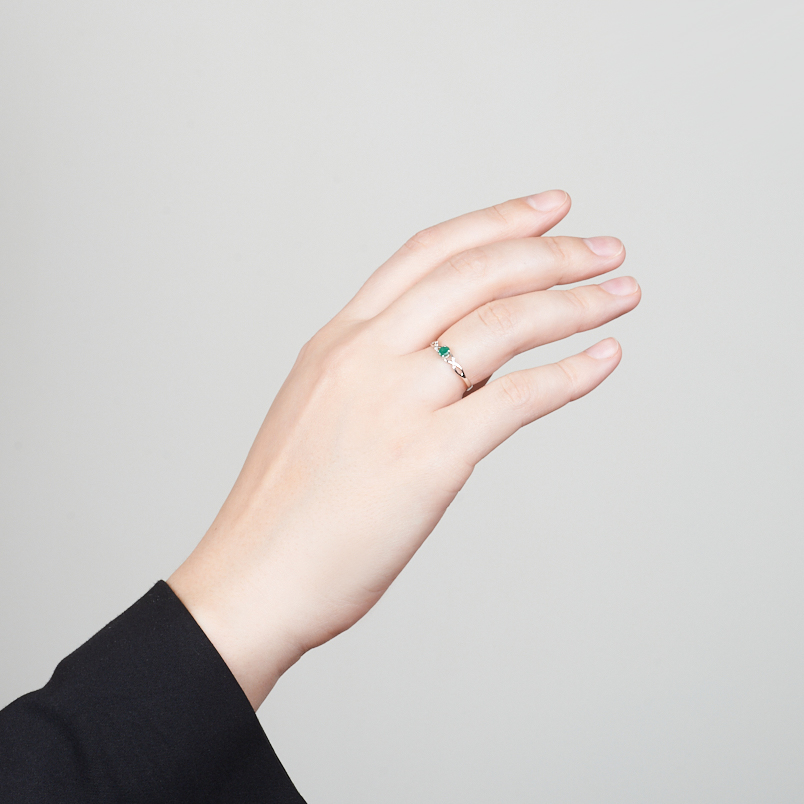 Кольцо изумруд Колумбия (серебро 925 пр. родир. бел.) огранка размер 18