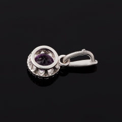 Кулон аметист Бразилия (серебро 925 пр. родир. бел.) огранка