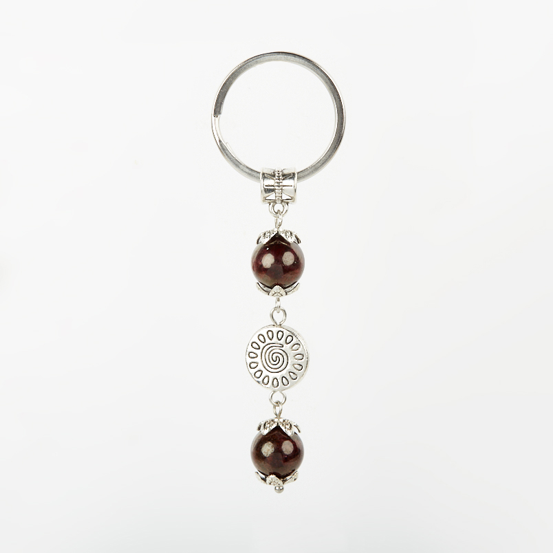 Брелок гранат альмандин Индия (биж. сплав, сталь хир.) 5&nbsp;см