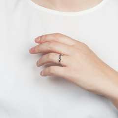 Кольцо аметист Бразилия (серебро 925 пр. родир. бел.) огранка размер 17