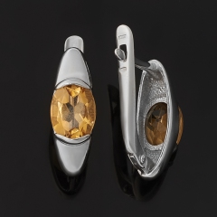 Серьги цитрин Бразилия (серебро 925 пр. родир. бел.) огранка