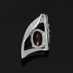 Кулон гранат альмандин Индия (серебро 925 пр. родир. бел.) огранка