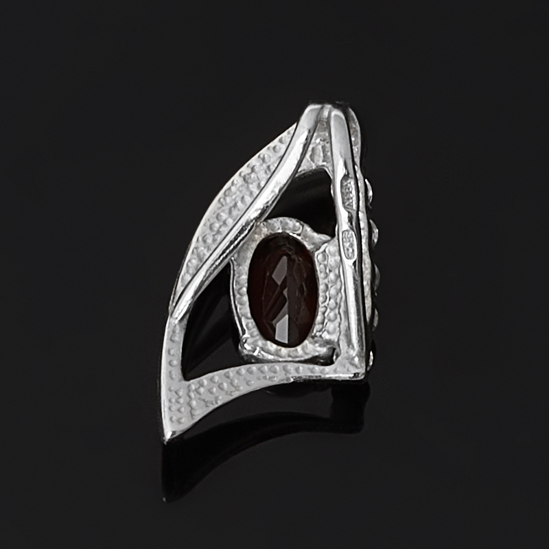 Кулон гранат альмандин Индия (серебро 925 пр. родир. бел.) огранка