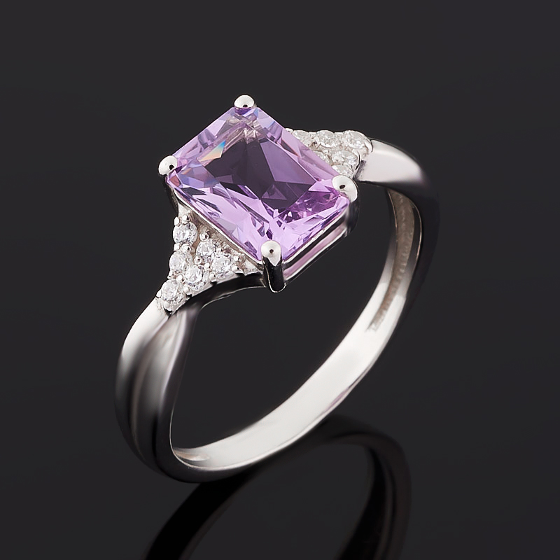 Кольцо аметист Бразилия (серебро 925 пр. родир. бел.) огранка размер 17,5