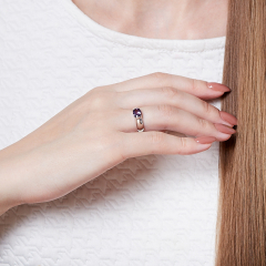 Кольцо аметист Бразилия (серебро 925 пр. родир. бел.) огранка размер 18