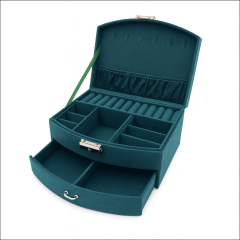 Шкатулка для хранения украшений (текстиль) (зеленый) 20х15х10 см