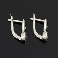 Серьги аметист Бразилия (серебро 925 пр. родир. бел.) огранка