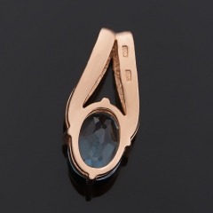 Кулон топаз голубой Бразилия (серебро 925 пр. позолота) огранка