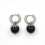 Серьги турмалин черный (шерл) Бразилия (сталь хир.)