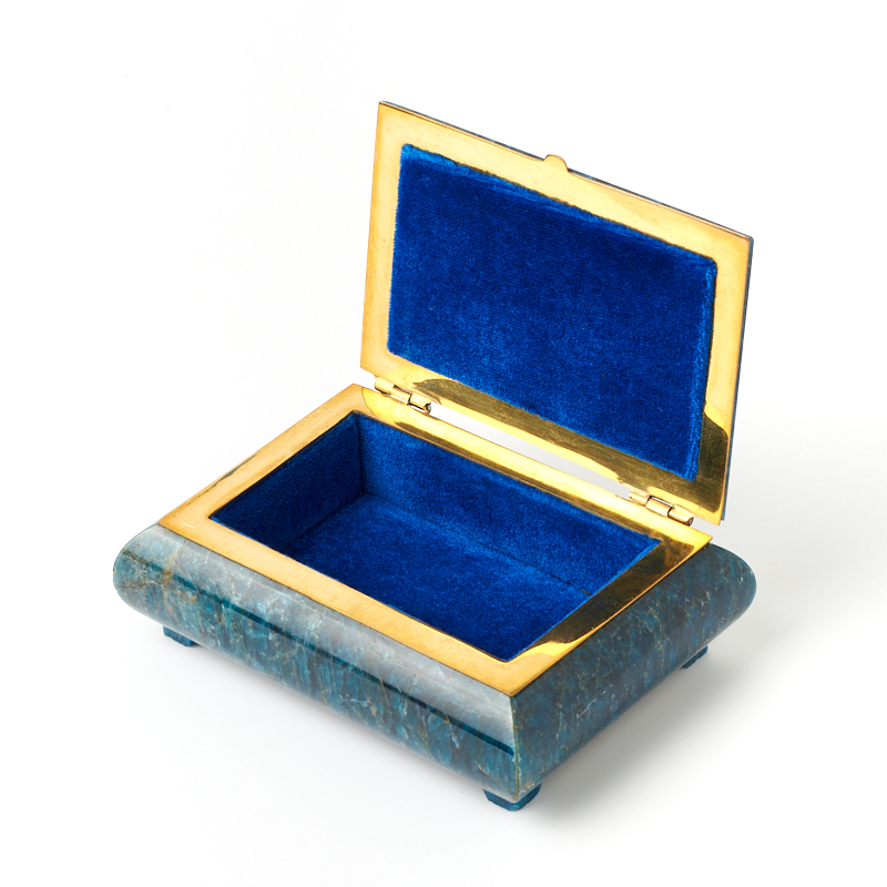Шкатулка апатит синий Мадагаскар 11,5х8,5х3,5 см