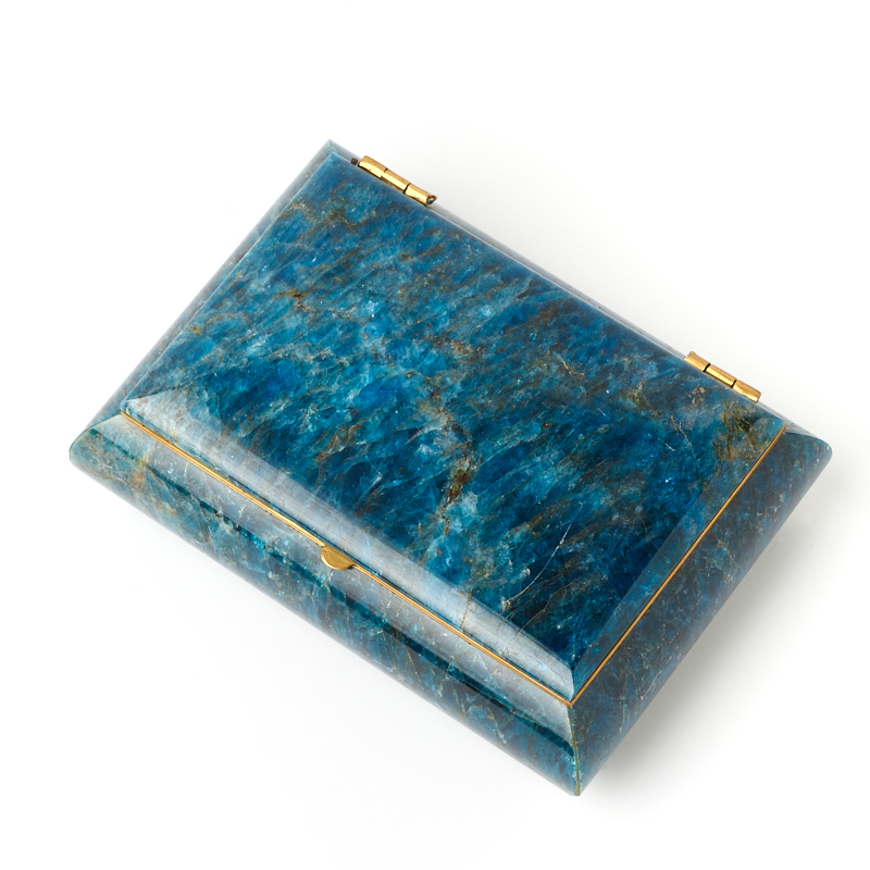 Шкатулка апатит синий Мадагаскар 11,5х8,5х3,5 см