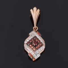 Кулон гранат альмандин Индия (серебро 925 пр. позолота) огранка