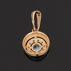 Кулон топаз голубой Бразилия огранка (серебро 925 пр. позолота)