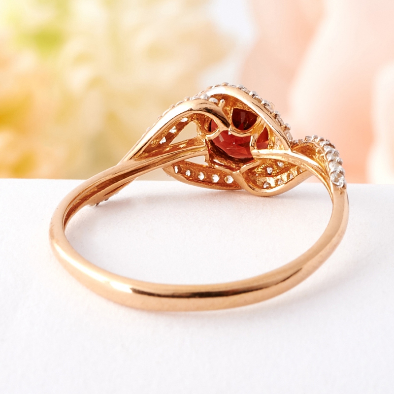 Кольцо гранат Индия (серебро 925 пр. позолота) огранка размер 18