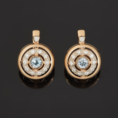 Серьги топаз голубой Бразилия огранка (серебро 925 пр. позолота)