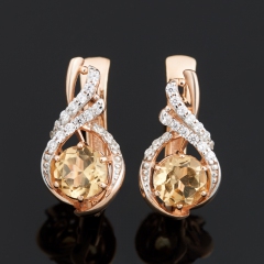 Серьги цитрин Бразилия (серебро 925 пр. позолота) огранка