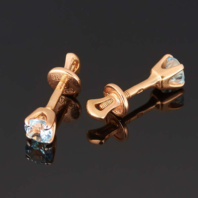 Серьги топаз Бразилия (серебро 925 пр. позолота) пуссеты огранка