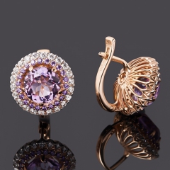 Серьги аметист Бразилия (серебро 925 пр. позолота) огранка