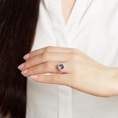 Кольцо аметист Бразилия (серебро 925 пр. родир. бел.) огранка размер 17,5