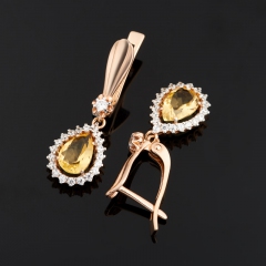 Серьги цитрин Бразилия (серебро 925 пр. позолота) огранка