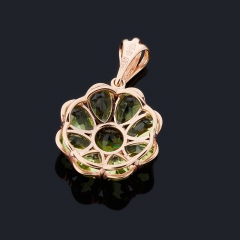 Кулон хризолит США огранка (серебро 925 пр. позолота)