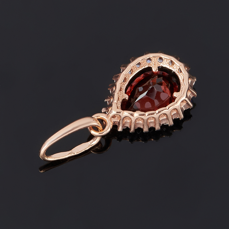 Кулон гранат альмандин Индия огранка (серебро 925 пр. позолота)