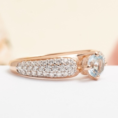 Кольцо топаз голубой Бразилия (серебро 925 пр. позолота) огранка размер 17,5