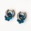 Серьги апатит синий Бразилия (сталь хир.)