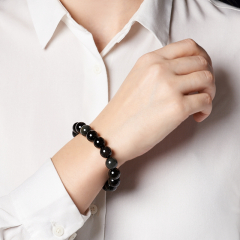 Браслет обсидиан радужный Мексика 12 мм 20 см