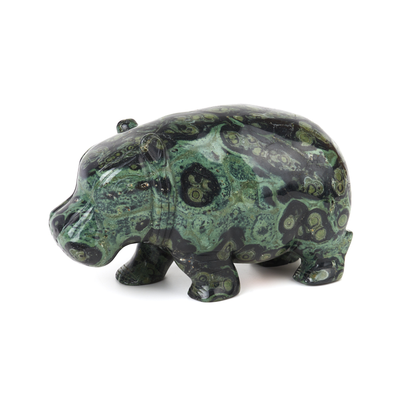 Бегемотик яшма зеленая Мадагаскар 16,5 см