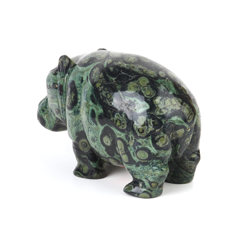 Бегемотик яшма зеленая Мадагаскар 16,5 см