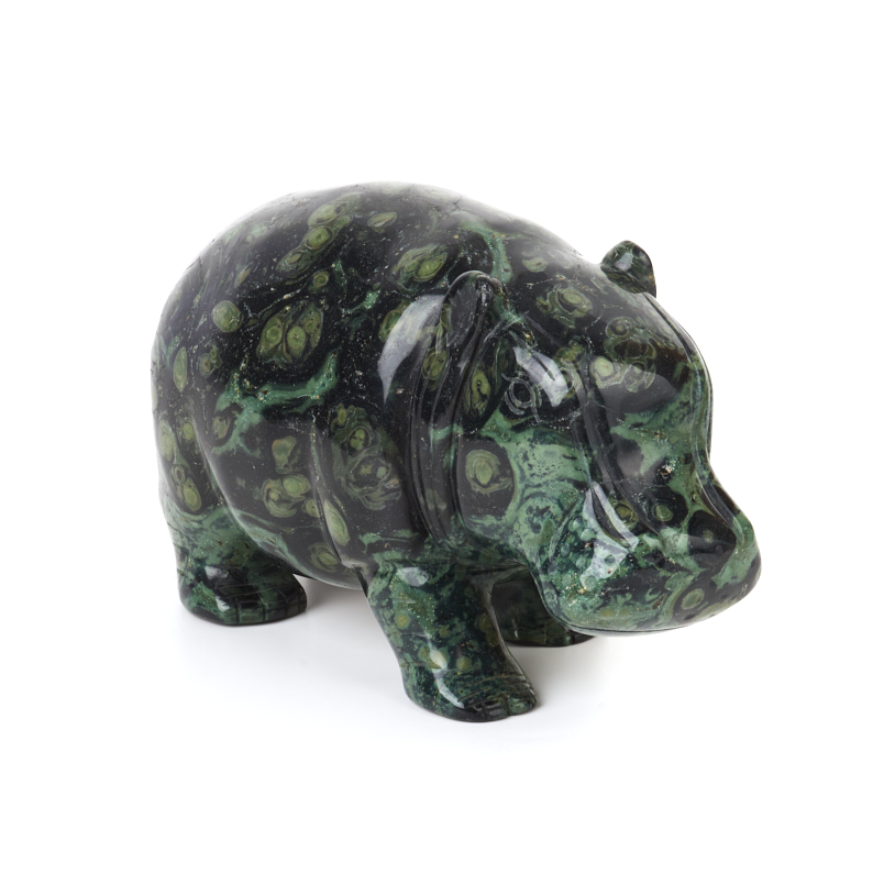 Бегемотик яшма зеленая Мадагаскар 16,5 см