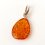 Кулон янтарь Россия капля (латунь посеребр.) 3-3,5 см
