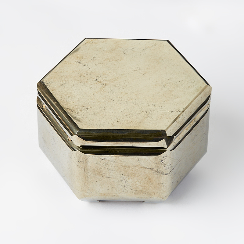 Шкатулка пирит Россия 10,5х9,5х6,5 см